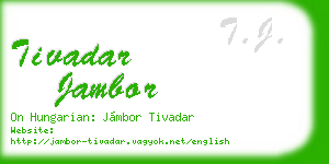 tivadar jambor business card